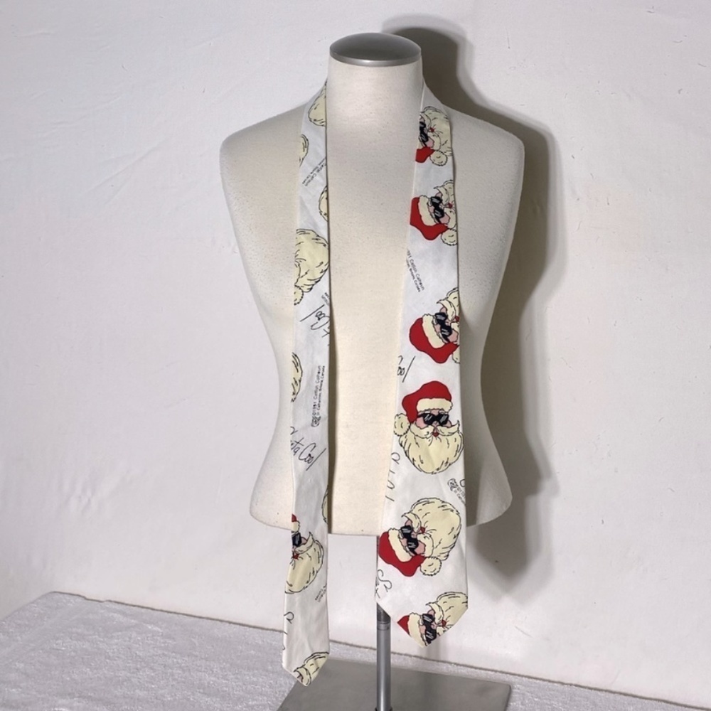 Vintage Catfish Calhoun Christmas Santa Head Tie